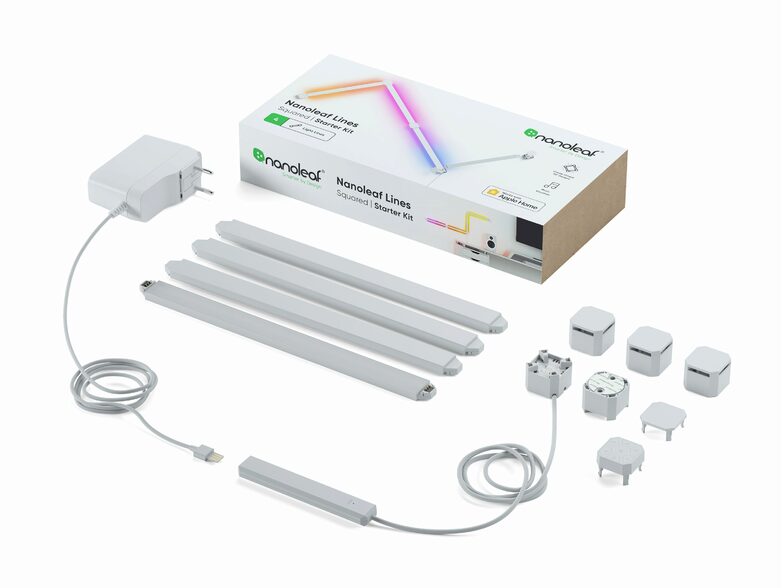 Nanoleaf Lines Squared Starter Kit, modulare LED-Lichtleisten, 4-teilig