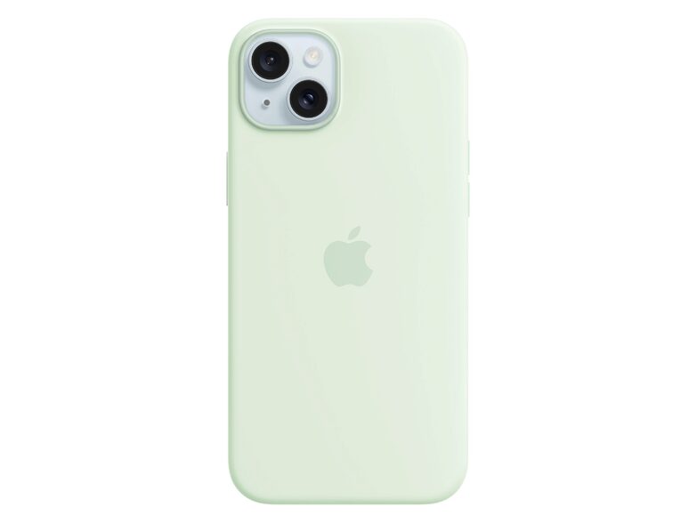 Apple iPhone Silikon Case mit MagSafe, für iPhone 15 Plus, blassmint