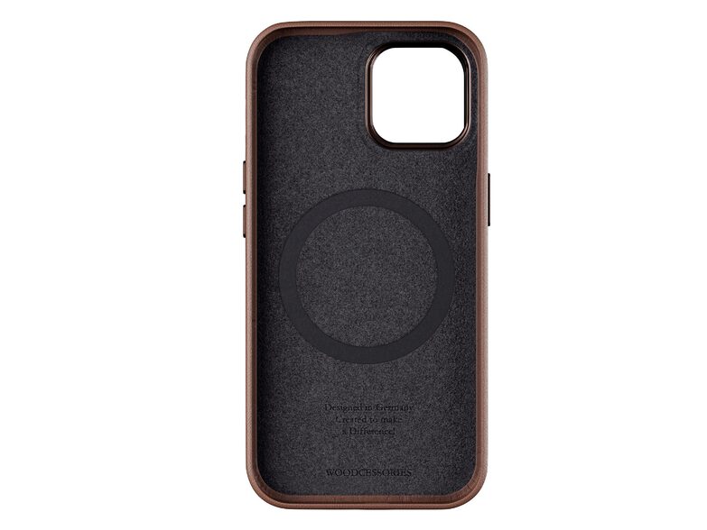 Woodcessories Bio Leather Case, Lederschutzhülle für iPhone 15 Plus, braun