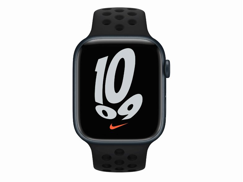 Apple Nike Sportarmband, für Apple Watch 45 mm, schwarz/schwarz