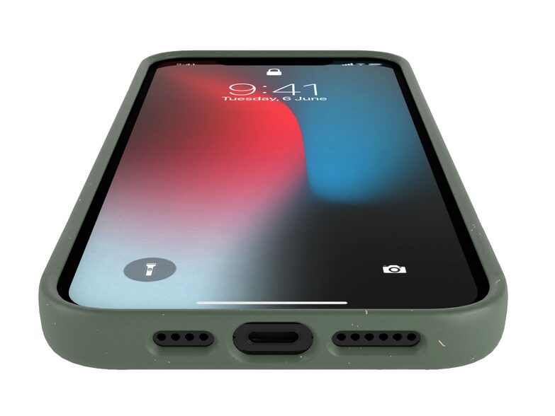 Woodcessories Bio Case, Schutzhülle für iPhone 12/12 Pro, Bio Kunststoff, grün