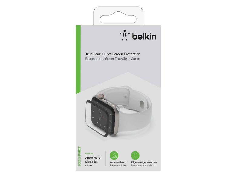 Belkin SCREENFORCE TrueClear Curve, Displayschutz für Apple Watch 4/5, 40 mm