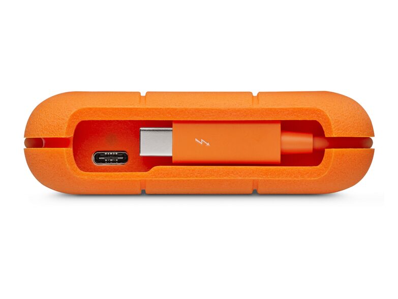 LaCie Rugged Thunderbolt, 2 TB externe Festplatte, USB-C/USB 3.0, orange