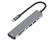 Networx 7-in-1 USB-C Hub, HDMI, 2x USB-C, 2x USB-A, SD, Micro SD, grau
