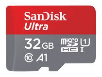 SanDisk Ultra microSDHC, 32 GB Speicherkarte, A1, Kl. 10, U1, inkl. SD-Adapter