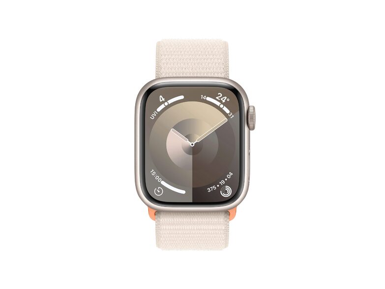 Apple Watch Series 9, Cellular, 41 mm, Alu. polarstern, Sport Loop polarstern