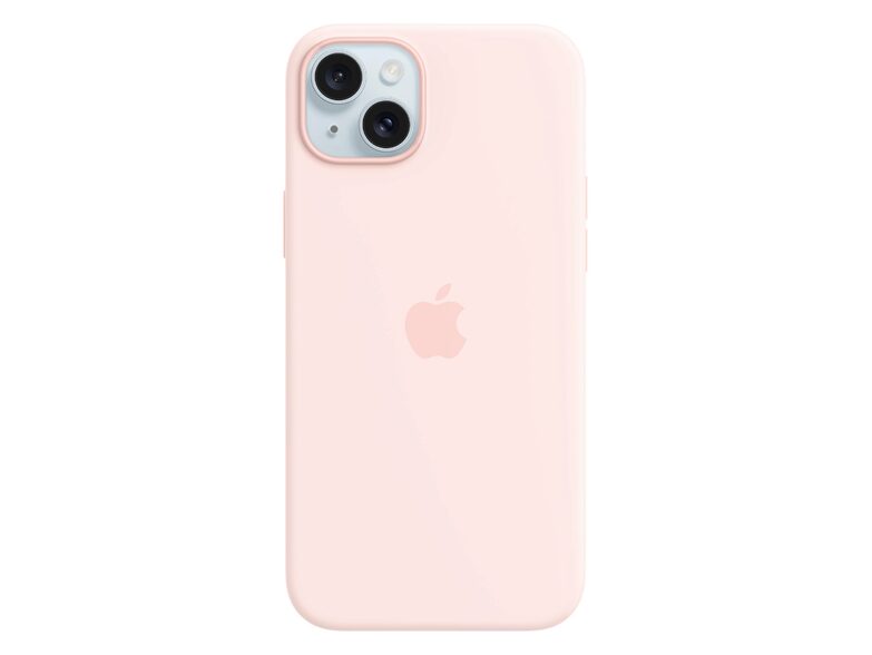 Apple iPhone Silikon Case mit MagSafe, für iPhone 15 Plus, hellrosa