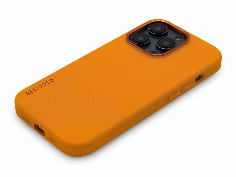 Decoded Silicone Back Cover, Schutzhülle für iPhone 14 Pro, mit MagSafe, orange