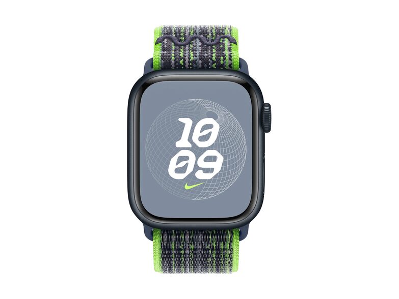 Apple Nike Sport Loop, für Apple Watch 41 mm, Nylon, bright green/blau