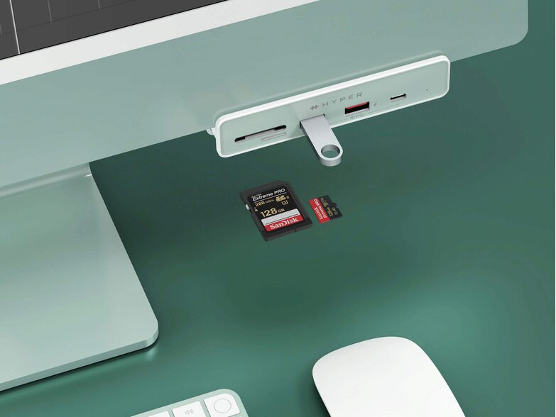 Hyper HyperDrive 6-in-1 USB-C Hub, für iMac 24", inkl. Farbabdeckungen, weiß