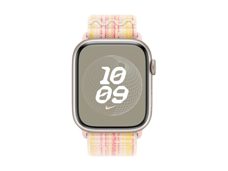 Apple Nike Sport Loop, für Apple Watch 45 mm, Nylon, polarstern/pink
