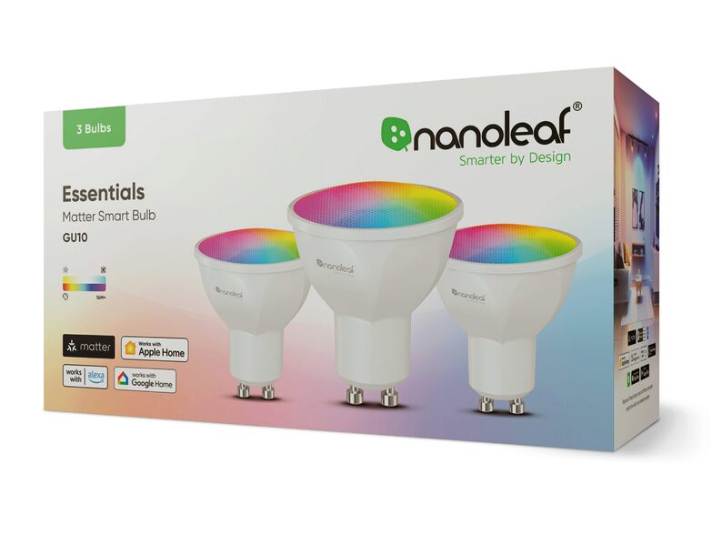 Nanoleaf Essentials Matter Smart Bulb GU10, Glühbirne 3er-Pack, 400 lm