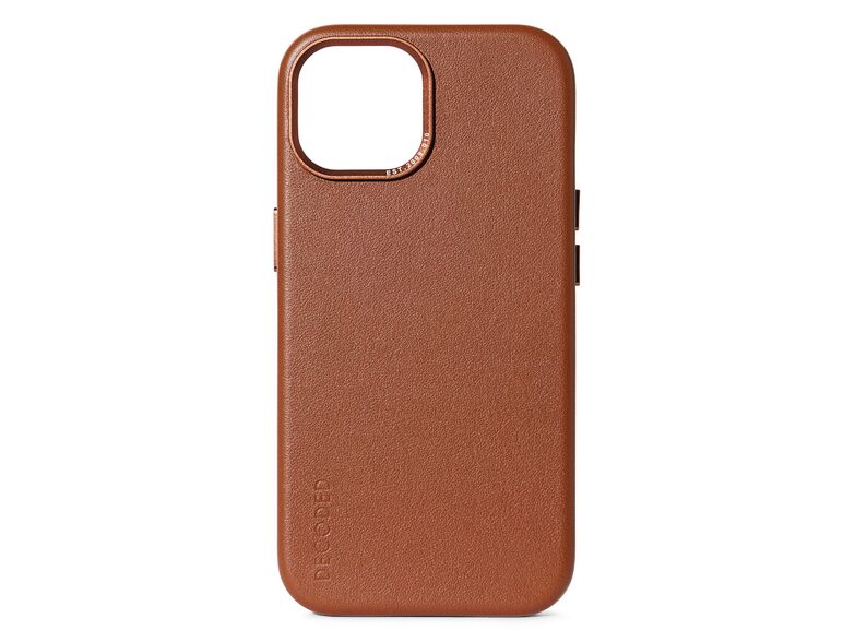 Decoded Back Cover, Leder-Schutzhülle für iPhone 15, MagSafe, braun