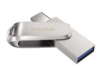 SanDisk Ultra Dual Drive Luxe, 1 TB Flash-Laufwerk, USB-C/USB-A 3.1, silber