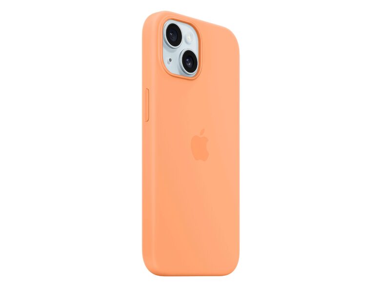 Apple iPhone Silikon Case mit MagSafe, für iPhone 15, sorbet orange