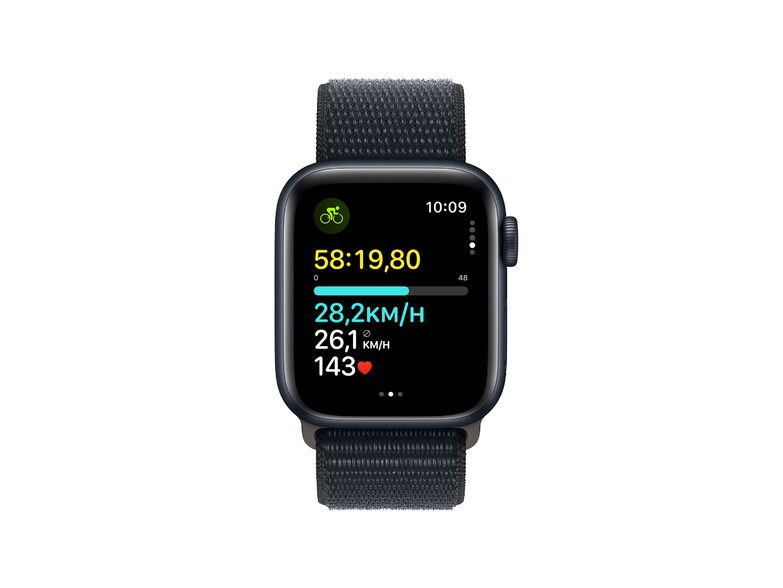 Apple Watch SE (2023), Cell., 40 mm, Alu. mitternacht, Sport Loop mitternacht