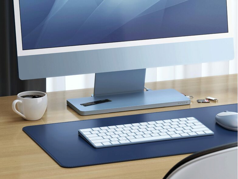 Satechi USB-C Slim Dock, für iMac 24" (2021), USB-C/A/SD/Micro SC, blau