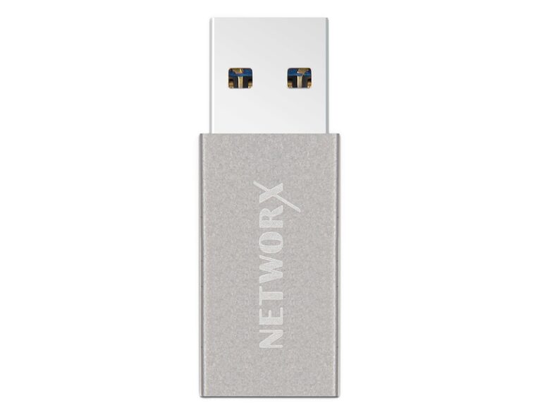 Networx USB-Adapter, USB-A auf USB-C, Aluminium, space grau
