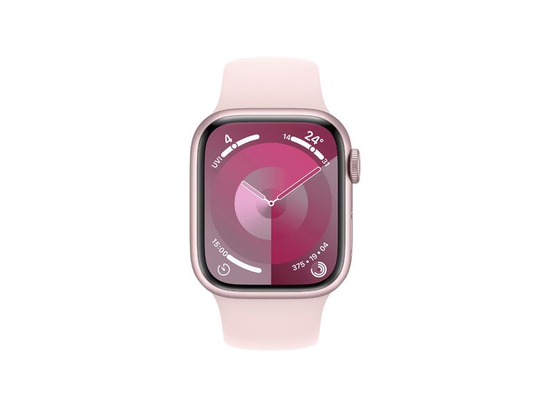 Apple Watch Series 9, GPS & Cell., 41mm, Alu. rosé, Sportb. hellrosa, S/M