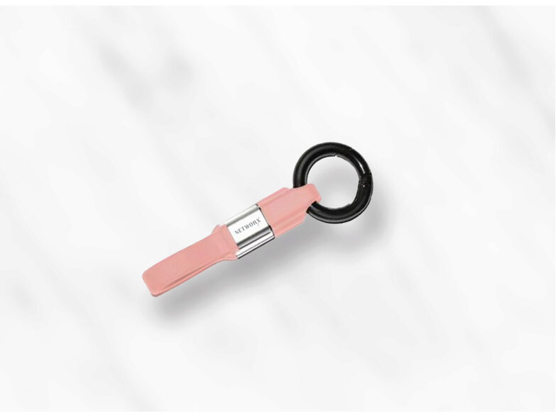Networx Lightning Tiny-Kabel, USB auf Lightning, Schlüsselring, 11,5 cm, rosa