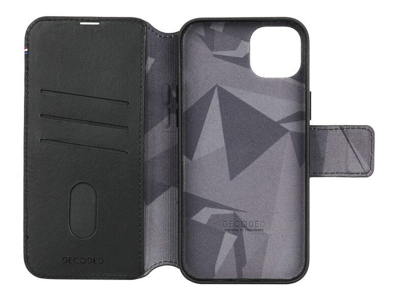 Decoded Detachable Wallet, 2in1 Leder-Schutzhülle, iPhone 15, MagSafe, schwarz