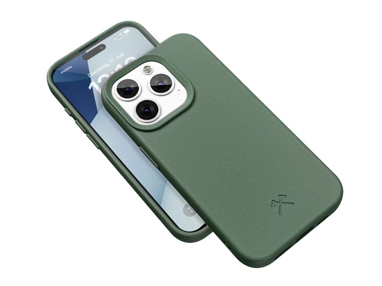 Woodcessories Bio Case MagSafe, Schutzhülle für iPhone 15 Pro, grün
