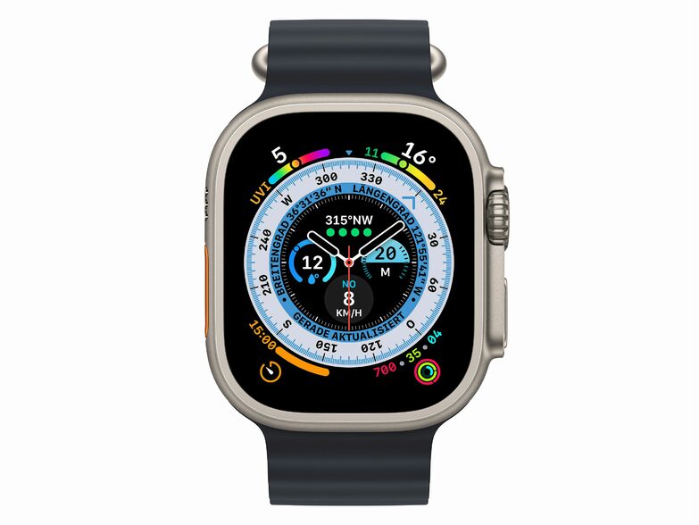 Apple Watch Ultra, GPS & Cell., 49 mm, Titangehäuse, Ocean Armband, mitternacht