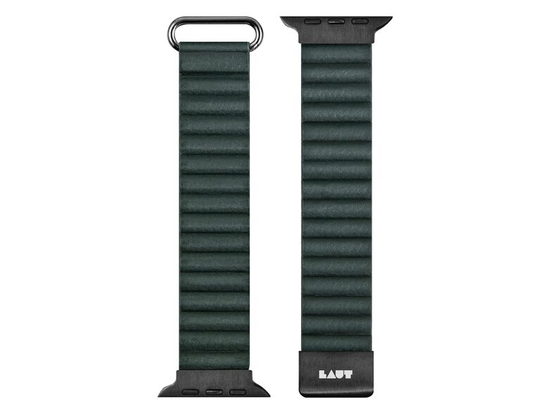 LAUT NOVI LUXE, Armband für Apple Watch 42/44/45/49 mm, Kunstleder, grün