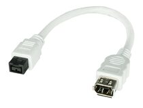 Networx FireWire-Kabel 800/400, 9-poliger Stecker/6-polige Buchse, 0,2 m., weiß