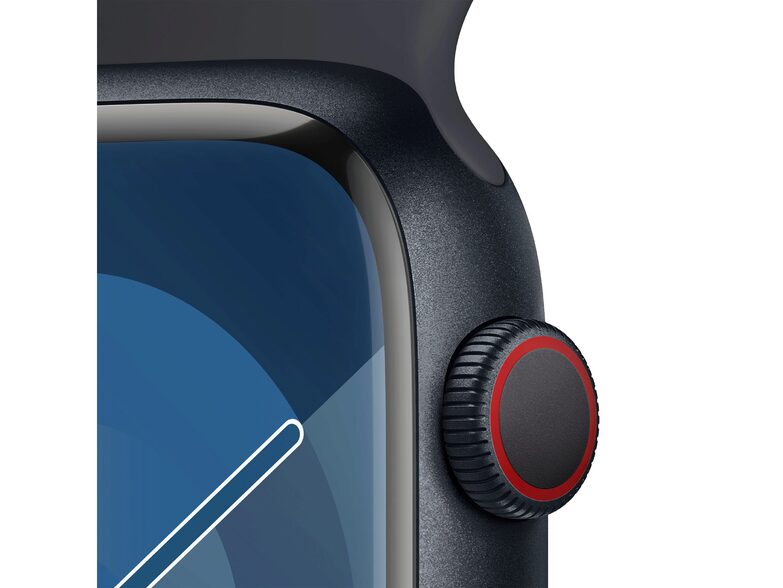 Apple Watch Series 9, Cell., 45mm, Alu. mitternacht, Sportb. mitternacht, S/M