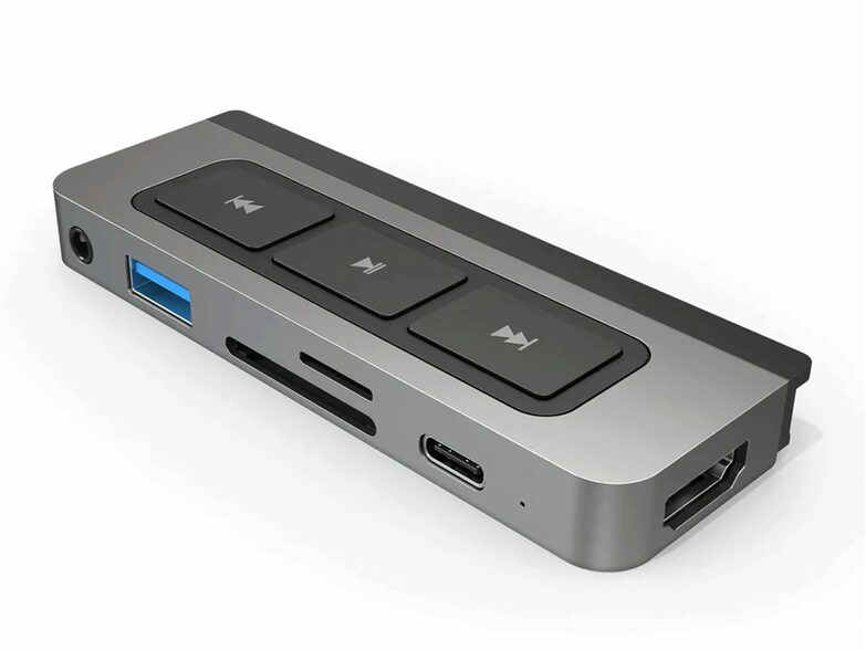 HyperDrive Media 6-in-1 Multi-Adapter, HDMI/USB-A/USB-C/iPad USB-C, grau
