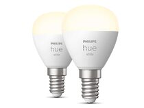 Philips Hue White Luster, 2x E14 Glühbirne in Tropfenform, 470 lm