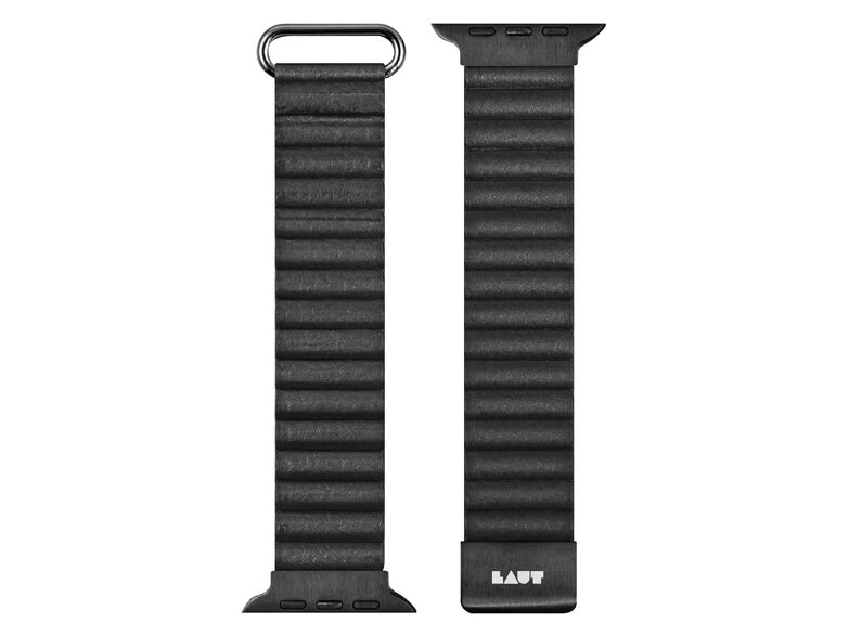 LAUT NOVI LUXE, Armband für Apple Watch 38/40/41 mm, Kunstleder, schwarz