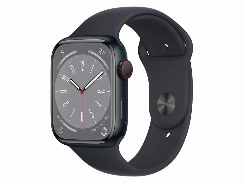 Apple Watch Series 8, GPS & Cell., 45 mm, Alu. mitternacht, Sportb. mitternacht