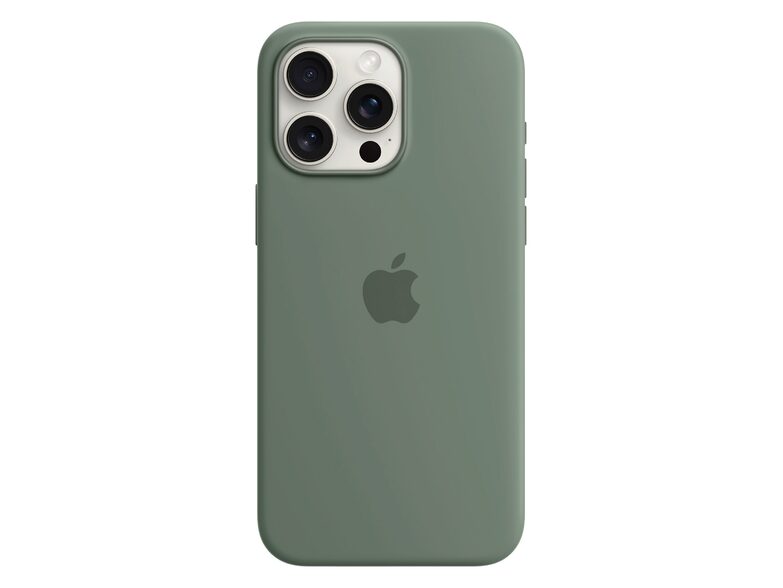Apple iPhone Silikon Case mit MagSafe, für iPhone 15 Pro Max, zypresse