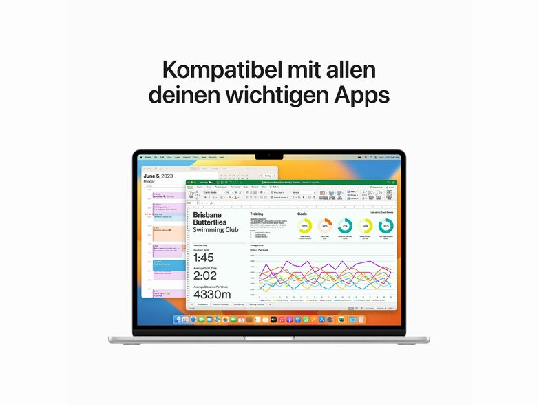 Apple MacBook Air Ret. 15", M2 8-Core CPU, 8 GB RAM, 256 GB SSD, silber