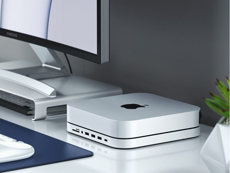 Satechi Aluminium Stand Hub, für Mac mini, integriertes SSD-Gehäuse, silber