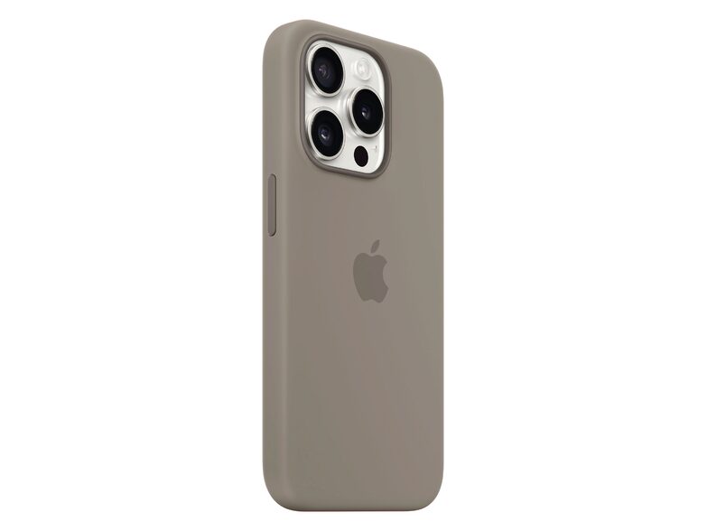 Apple iPhone Silikon Case mit MagSafe, für iPhone 15 Pro, tonbraun