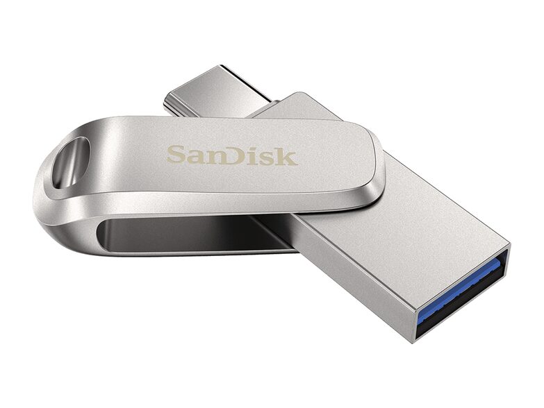 SanDisk Ultra Dual Drive Luxe, 128 GB Flash-Laufwerk, USB-C/USB-A 3.1, silber