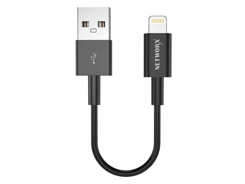 Networx Lightning Kabel, USB auf Lightning 2.0, 12 cm, schwarz