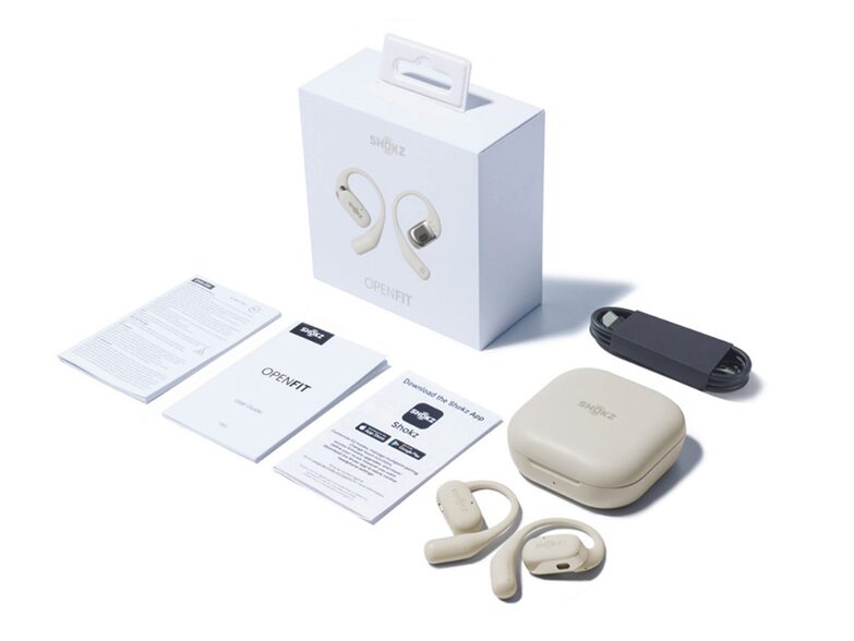 Shokz OpenFit, Wireless-Kopfhörer, Bluetooth, beige