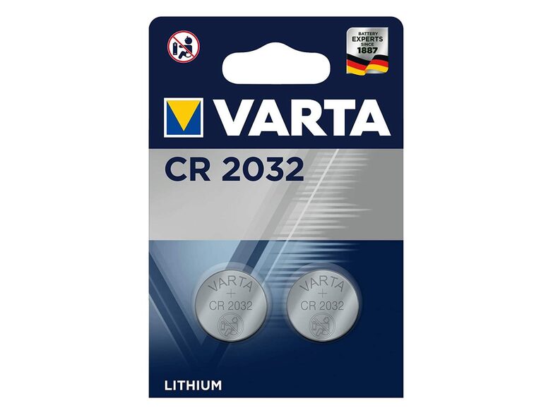 Varta Knopfzellen Electronics CR2032, 3-Volt-Batterien, 2er-Pack, Lithium