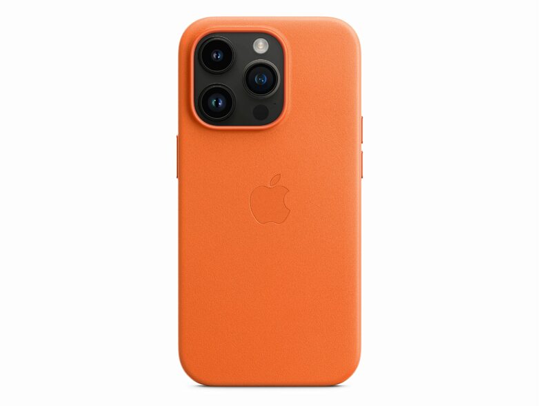 Apple iPhone Leder Case mit MagSafe, für iPhone 14 Pro, orange