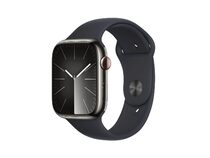 Apple Watch Series 9, GPS & Cellular, 45 mm, Edelstahl, Sportarmband, S/M