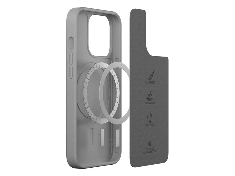 Woodcessories Bio Case MagSafe, Schutzhülle für iPhone 13 Pro, grau