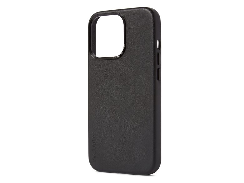 Decoded Back Cover, Leder-Schutzhülle für iPhone 13 Pro, mit MagSafe, schwarz