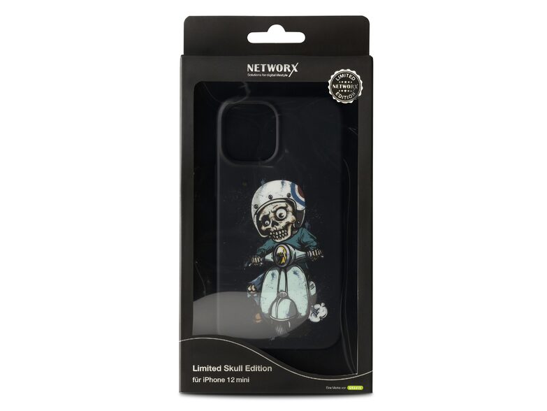 Networx Limited Skull Edition SCOOTER, Schutzhülle für iPhone 12 mini, schwarz