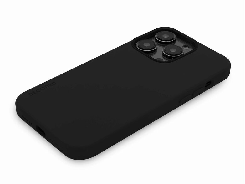 Decoded Silicone Back Cover, Schutzhülle für iPhone 14 Pro, MagSafe, schwarz