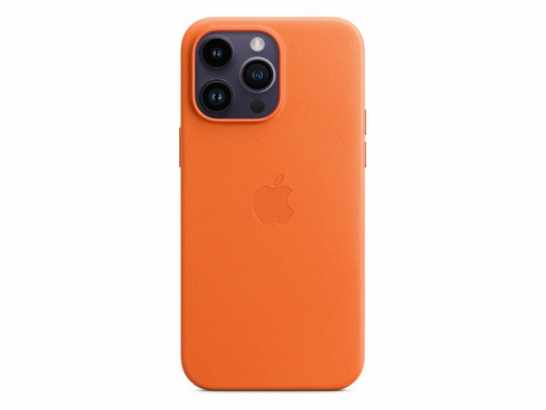 Apple iPhone Leder Case mit MagSafe, für iPhone 14 Pro Max, orange