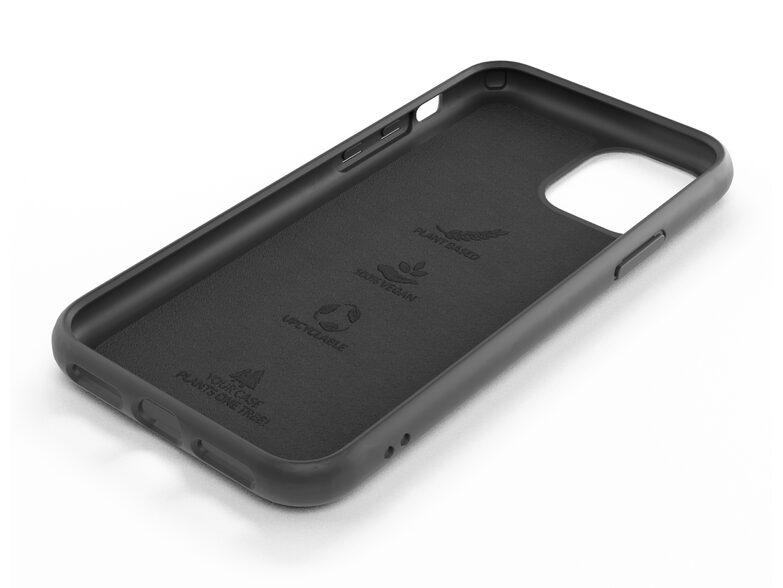 Woodcessories Bio Case, Schutzhülle für iPhone 12 mini, Bio Kunststoff, schwarz